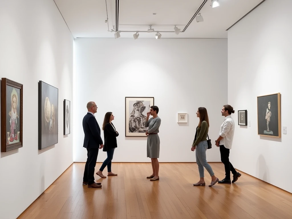 Private art gallery tour with contemporary exhibitions